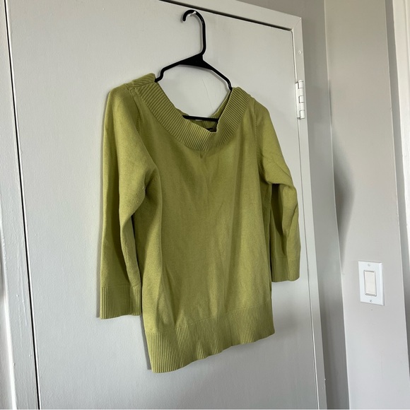 Y2K Lime shoulders off Women's Sweater - Picture 2 of 11